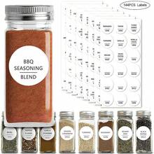 144pcs/Set Spice Jar Labels - Pre-Printed Minimalist Waterproof Stickers, Suitable For Kitchen Jars, Herbs And Seasoning Labels, Convenient For Pantry Organization - Multicolor - View 6