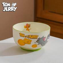 TOM AND JERRY. Cheese Bowl Set - Bring Classic Cartoon Fun To Your Dining Experience | Ceramic Bowls With Adorable Cartoon Patterns, Suitable For Breakfast And Dinner - Durable And Dishwasher , Start Your Day With A Lovely Cartoon Bowl Atmosphere In The Kitchen! - Multicolor - View 9