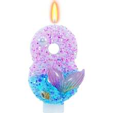 1pc 0-9 Combination Numeric Candle, Pearl Mermaid Tail Candle, Suitable For Birthday Party, Anniversary, Wedding, Pet Birthday Party, Premium Baking Cake Decor - View 12