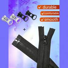 #8 Black Separating Zipper, Suitable For Jackets, Coats, Bags, Backpacks, Wallets, Adult & Children's Clothing, DIY Crafts, Durable, Smooth Sliding, Length 60-200cm - C-Black - View 5