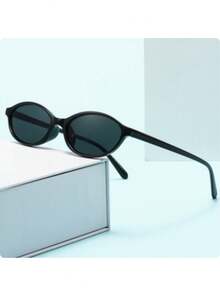 1 Pair Vintage Narrow Oval Fashion Glasses, Classic Retro Fashion Glasses,Suitable For Vacation, Travel, Beach, Daily Outfit, Photography And Various Occasions - Multicolor - View 11