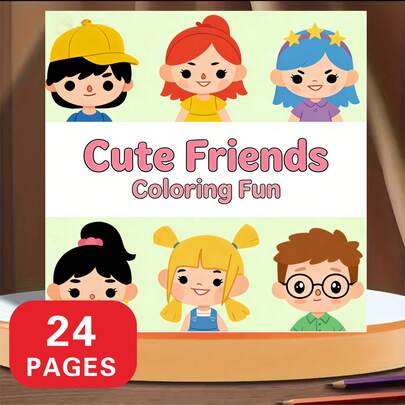24 Pages (120g Thick Paper) Cute Kids Coloring Book - Upgraded Deluxe Edition | Suitable For Adult Relaxation, Family Gatherings And Holiday Decorations (Easter, Thanksgiving, Christmas, New Year, Valentine's Day) | Mini Monochrome Adult Coloring Book | Creative Entertainment, Adorable Design, Artistic Illustrations, High-Quality Printing, Smooth Paper, Mini Sketchbook, Hand-Drawn Patterns, Family Fun
