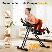 Equipo de Entrenamiento Abdominal Plegable Máquina de Ejercicios para Core con Respaldo Ergonómico Acolchado Soporte Lumbar Ajustable Negro y Rojo para Gimnasio y Casa 2865685 - negro y rojo - Ver 3