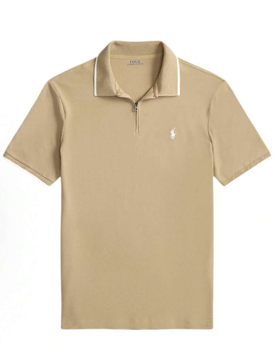 Polo Ralph Lauren Men's Classic Stretch Mesh Short Sleeve Polo With Embroidered Logo - 杏色 - 查看 1