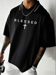 Zrgoth Men's Casual Versatile Minimalist Short Sleeve Polo Shirt - Black - View 1