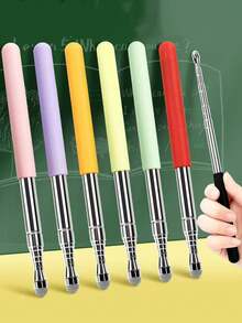 Retractable Teaching Pointer, Touchscreen Pointer, Online Class Pointer, Blackboard Learning Device Pointer, Tablet Touch Pen, Whiteboard Pen, Gift For Teachers - Multicolor - View 2