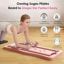 Pilates 滑動板 | 多功能折疊健身板，全身綜合訓練設備，居家盆底肌訓練器，滑雪模擬器，腿部纖瘦器，大腿內側鍛鍊器，附阻力帶，產後恢復健身設備，亦可用作俯臥撐訓練板 - 彩色 - 查看 5
