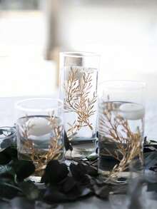 10/30/50 bông hoa giả màu vàng kim, thích hợp để trang trí trung tâm nến nổi, dùng làm vật trang trí bình hoa mini 15cm, phù hợp cho đám cưới, bàn ăn, tiệc tùng, trang trí nhà cửa, nhà hàng. - 1 bộ - Xem 8