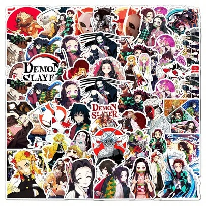 bandai 50张防水卡通贴纸套装，包含热门动漫角色，例如押切等，适合动漫迷、青少年和儿童，男女通用，可用作玩具贴纸、剪贴簿材料、复活节礼物，以及装饰手机、行李箱、滑板、笔记本电脑、水瓶、吉他、头盔、摩托车等，是生日礼物、派对礼品、奖励贴纸和日常使用的理想之选。