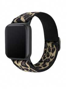 Bracelet de montre en nylon, compatible avec les boîtiers de montre de 38 mm, 40 mm, 41 mm, 42 mm, 44 mm, 45 mm, 46 mm, 49 mm. Bracelet de montre en nylon doux, respirant et élastique. Compatible avec les séries Ultra/11/10/9/8/7/6/5/4/3/SE. Bracelet de montre sport et décontracté unisexe, confortable à porter. - Léopard - Voir 1