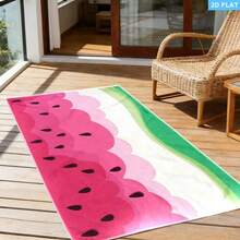 1 Pc Stylish Printed Beach Towel, 29x58in(73x147cm),31x71in(80x180cm) Featuring A Watermelon Slice Design, Made From Microfiber, Available In Various Sizes, With A Colorful Single-Sided. It'S Perfect For Both Beach And Bath Use, Quick-Drying, Soft To The Touch, And A  Summer Must-Have - 樣式 1 - 查看 4