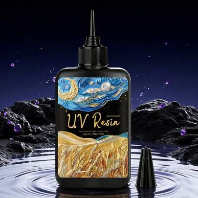 Bộ nhựa UV 1 món, nhựa epoxy UV trong suốt không mùi, chất lượng cao, đông cứng nhanh, thích hợp làm đồ trang sức, thủ công mỹ nghệ, đồ trang trí.