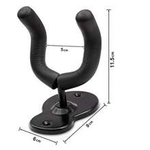 Guitar Hanger Wall Mount 2 Pack Hook Metal Holder Black For Acoustic Electric Bass Guitars Ukulele And More Instruments - 黑色 - 查看 5