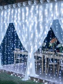 Dây đèn phông nền bằng vải tuyn trắng dài 394 inch, hoàn hảo cho các bữa tiệc ngày lễ, đám cưới, tiệc mừng em bé, tiệc sinh nhật, Giáng sinh, mùa tốt nghiệp, không gian vườn mùa hè và chụp ảnh. - Nhiều màu 1 - Xem 2