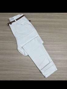 Women's High Waist Mom Jeans - Màu be - Xem 2