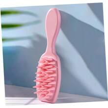 "1pc Shampoo Brush Scalp Massager Comb, Silicone Hair Scrubber With Long Handle For Hair Growth And Dandruff Removal, For Home Use Hair Brush Comb( Pink), Hair Styling Tools Hair Accessories  " - 藕粉色 - 查看 9