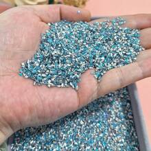 100 viên đá Zirconia mini đáy phẳng trang trí móng tay, nhiều hình dạng trái tim và vuông, màu xanh ngọc lam siêu sáng bóng. - cái hồ màu xanh - Xem 7