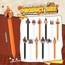 Bộ 1/6/12/24 bút bi hình quả bóng rổ có thể thu gọn, thích hợp cho người hâm mộ bóng rổ và vận động viên, quà tặng cho cầu thủ bóng rổ, đồ dùng văn phòng và trường học. - bóng rổ - Xem 3