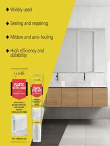 Bột trét nhựa thép, dùng trong gia đình, nhà bếp, phòng tắm, nhà vệ sinh, sửa chữa vết nứt, kết dính, chống thấm, chống nấm mốc, vật liệu bịt kín, chất trám, keo dán kính, keo chà ron gạch phòng tắm, keo bịt kín nhà vệ sinh. - Bột trét nhựa - Xem 10
