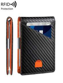 MIYIN Men's Anti-Theft Slim Wallet & Card Holder - With Clip Fashion Thin Multifunction Credit Card Holder Men Front Pocket Wallet Carbon Fiber Blocking Bifold Wallets Minimalist Casual Gifts For Boyfriend /Father/Husband Birthday Gifts Anniversary (Carbon Fiber Blue) Robber For Men Wallet Purse Wallet Small Wallet Men Wallet Leather Rfid Wallet - Blue - View 12