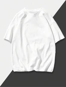 Nueva Camiseta de Verano de 8.11 oz, Estilo Básico para Parejas, Hombres y Mujeres, en Blanco y Negro, Camiseta de Manga Corta, Marca de Moda con Cuello Acanalado para Hombre - Blanco - Ver 4