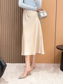 Xin Jing Shoes Women's Elegant Rhinestone Bow Mesh Sexy Fashion Net Yarn One-Strap Commuting Mid-Heel Shoes - Khaki - View 8