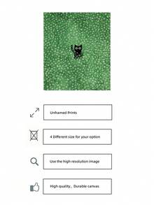 1pc Frameless Flowers Nature With Playful Black Cat Art Print, Whimsical Cottagecore Poster For Bedroom, Dorm, Living Room Decor, Back To School, Funky Posters, Vintage Decor, College Dorm Essentials, Unique Gift - Cartoon - View 5