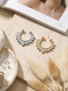 CIZME Khuyên mũi giả không cần xỏ lỗ, khuyên vách ngăn mũi cho nữ, trang sức xỏ vách ngăn mũi giả - vách ngăn giả - Xem 2
