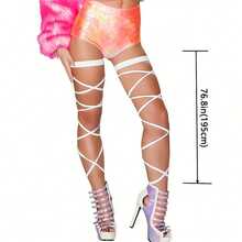 2 PCS Sparkling LED Light Up Leg Wraps For Women, Twinkling Luminous Garter Set Professional Performance Props, Flashing Neon Leggings For 2026 Spring Music Festival & Easter Party Accessories - LED Leg Wraps - View 7