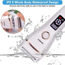 Máy triệt lông không đau dành cho nữ, sạc điện, màn hình LCD, cầm tay, sử dụng được cả khi ướt và khô, máy tỉa lông vùng kín. - Xem 7