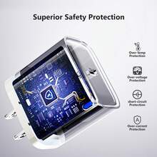 JcBlaon 1个/2个USB-C氮化镓充电器 - Type-C 20W快充,配3.3英尺Type-C数据线,旅行充电器带充电指示灯,兼容 15/16系列 - 白色 - 查看 7