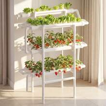 Hydroponics Growing System Kit, 3-Tier 90 Sites UPVC Pipe Hydroponic Grow Kit With Timed Irrigation, Sun & Light Blocking Pipes, Indoor Home Garden Vegetable Planting Grow Kits For Fruit Herb - 3 Layers, 90 Holes, Black and White - View 9