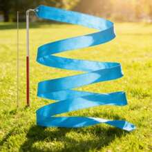 1条艺术体操彩带，丝绸舞蹈彩带，闪亮彩带训练工具（1米、2米、4米、6米） - 天藍色 - 查看 1