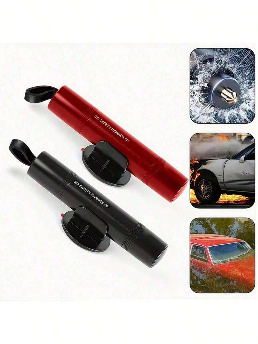 1件装二合一汽车车窗破窗器，安全无价，逃生锤守护生命，小巧便携逃生工具 - 逃生錘 - 查看 1