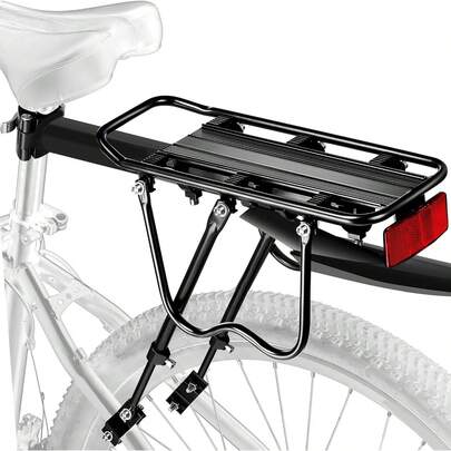 Rear Bike Rack,115 LB Capacity Solid Bearings Bike Cargo Rack/& Large Size Reflective,Quick Release Mountain Road Rear Racks,Universal Bike Luggage Touring Rack,YONTUO