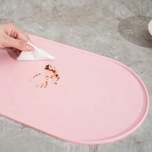 1pc Pet Placemat, Leak-Proof Non Slip Feeding Mat For Dogs And Cats, Elliptical Bowl Pad - Multicolor - View 9