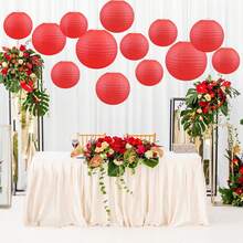 4pcs Red Foldable Paper Lanterns, Multipurpose Hanging Decor, Suitable For Chinese New Year, Birthday, Wedding And Other Occasions - Red - View 9