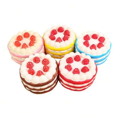 Đồ chơi bóp hình bánh tart mâm xôi | Đồ chơi bóp hình bánh tart mâm xôi chân thực | Cảm giác mềm mại, đàn hồi chậm [Chất liệu PU] Đồ chơi văn phòng cho thanh thiếu niên và người lớn, Quà tặng sáng tạo sinh nhật/Lễ Phục sinh - Vật trang trí bàn làm việc thiết yếu