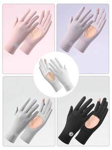 1 đôi găng tay chống tia UV dành cho nữ, thoáng khí, dùng được khi đạp xe, lái xe ngoài trời và có màn hình cảm ứng, nhẹ, thích hợp cho mùa hè. - A - Xem 12