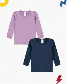 Set Of 4 Girls' Thermal Base Layer Long Sleeve Lined Winter Tops - 彩色 - 查看 7
