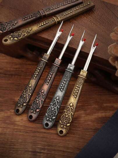 1/2pcs-Carving Awl, DIY Shoe Sole Making And Hole Enlarging Tool, Embroidery And Crochet Awl, Vintage Comfortable Grip - Easy Awl
