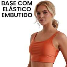 Acqua Bronze Women's Fitness Gym Top With Thin Straps And Elastic Lined, Zero Transparency Essential - 橘色 - 查看 5