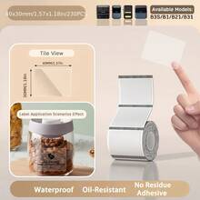 Niimbot 透明标签贴纸，适用于便携式热敏打印机标签，官方正品，兼容 B1/B21 打印机 - 無色 - 查看 9