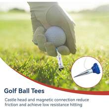 Bộ 4 tee golf từ tính FINEGR TEN màu xanh và đỏ, không vỡ và khó mất, dài 80 mm, thiết kế thu nhỏ dần, phù hợp cho nam và nữ luyện tập. - Nhiều màu - Xem 5