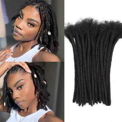 Teresa Synthetic Hair Dreadlock Extensions Synthetic Loc Extensions 0.8cm Width 10Inch 15 Strands Real Hair Dreadlock Extensions