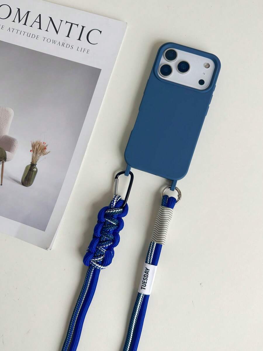 可拆卸挂绳 TPU 软手机壳,适合户外运动,兼容 17、16、15、14、13、12 Pro 机型 - 寶藍色 - 查看 1
