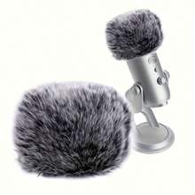 Fluffy Microphone Cover Windscreen For Blue Bluebird, Snowman, Snowball Condenser Microphone, Reduces Wind Noise And Noise - Sweater Microphone Cover - View 4