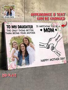 Catygift Custom Mother Daughter Blanket, Personalized Family Keepsake Throw, Mother's Day Gift For Mom, Photo & Name Customizable Soft Blanket - As Shown - View 13