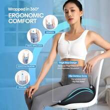 Breathable And Non Slip Seat CushionGel Seat Cushion For Office Chair Car Or Wheelchair Orthopedic Memory Foam Pad With Cooling Gel For Tailbone Sciatica And Back Pain Relief - 黑色 深灰色 - 查看 5