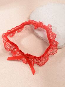 蕾丝腿套 性感动漫蕾丝袜 JK腿套 撕拉式甜辣腿套 公主辣妹 - 白色 - 查看 8